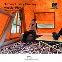 Tente de glamping gonflable OEM 2026 avec tissu en coton TC, tente pneumatique imperméable pour le camping en plein air