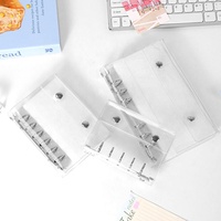 A6 Planner Binder Cover Clear Soft PVC Classers Silver Round 6 Ring Snap Button Loose Leaf Rechargeable Notebook Shell Protector
