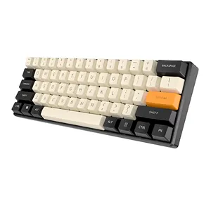 Royal Kludge Keyboard RK61 RK 61, Papan Ketik Lampu Latar Led Warna-warni Gamer Mekanis Dapat Diisi Ulang