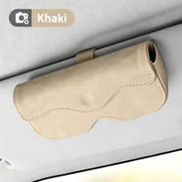 Clip à lunettes pour pare-soleil de voiture en daim, support universel pour lunettes de soleil, étui de rangement anti-chute pour l'intérieur de la voiture