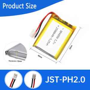 104050 2500mAh 3.7V LiPo Wiederaufladbarer Akku mit JST-Stecker 9.25Wh Lithium-Polymer-Akku Modell 104050 114065 505060 - Product Image 3