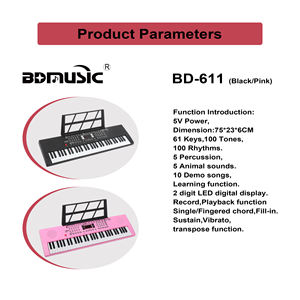 Keyboard Organ Elektrik BD <span class=keywords><strong>MUSIC</strong></span> 61 Tuts, Piano Digital Portabel, Alat Musik Keyboard Elektronik - Product Image 3