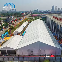 Carpa de Exhibición Tipo A de Aluminio Blanco de 30m X 60m, Carpa Grande para Ferias Comerciales y Eventos al Aire Libre con Capacidad para 1200 Personas