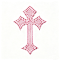 Patchs brodés 3D personnalisés Croix Gothique Rose Violet Or, Badges Logo de Luxe, Patchs Brodés de Créateur Thermocollants pour Vestes