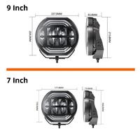 Phare de conduite tout-terrain LED 7 pouces, double couleur DRL, homologué Emark, 12V 24V, phare de travail rond LED ambre pour véhicule tout-terrain 4x4, camion, VTT