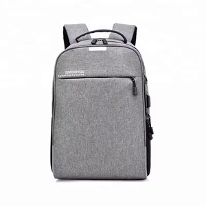 Sac à dos gris unisexe de haute qualité pour ordinateur portable avec fermeture à glissière USB Système de sangles de transport en polyester en tissu Oxford de taille personnalisée - Product Image 6