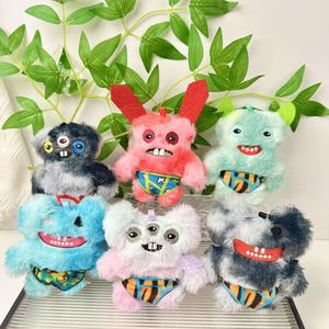 Nuevo 11cm encantador feo diente monstruo tesoro tercera generación moda muñeca peluche laboratorio monstruo colgante llavero - Product Image 4
