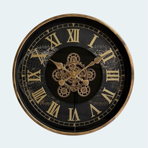 47.5 Cm Kim Loại Tường Trang Trí Nội Thất Tay Thủ Công OEM Tùy Chỉnh Đồng Hồ Treo Tường Với Di Chuyển Bánh Răng Trang Trí Nội Thất Đồng Hồ Treo Tường - Product Image 1