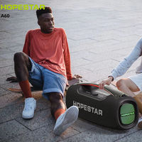 Altavoz Portátil HOPESTAR A60 de 100W, 3 Vías, 5 Drivers, Bajos Potentes, Resistente al Agua IPX6, Luz RGB, Estéreo, Karaoke, Boombox para Exteriores