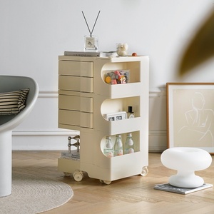 Mobiletto portaoggetti girevole in stile scandinavo <span class=keywords><strong>Poppy</strong></span> per soggiorno, in plastica ABS stampata a iniezione, rimovibile - Product Image 3