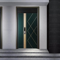 Vente flash sur promotion Porte extérieure moderne en métal Acier inoxydable Portes d'entrée de sécurité à charnières
