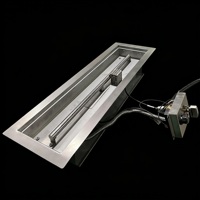 Kit de brûleur à gaz rectangulaire en acier inoxydable de 69 cm pour table de foyer extérieur.