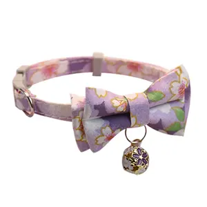 Collares elegantes de lujo para gatos y perros con lazo y campana, diseño deportivo a cuadros, ropa sostenible para exteriores para gatitos y cachorros - Product Image 5