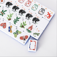 Ensemble de Mahjong Américain de Luxe Nature Sauvage, 160 Pièces, Tuiles de Mahjong en Acrylique à Quatre Couches avec Emballage Personnalisé