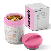 Gran oferta ODM tarro de comida al vacío de acero inoxidable de doble pared con tapa de mango de plástico contenedor de almuerzo térmico