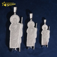 Nouvel Arrivage Bijoux Hip Hop Pendentif Jésus en Argent Sterling 925 Moissanite Couleur D VVS Grande Taille Iced Out avec Chaîne