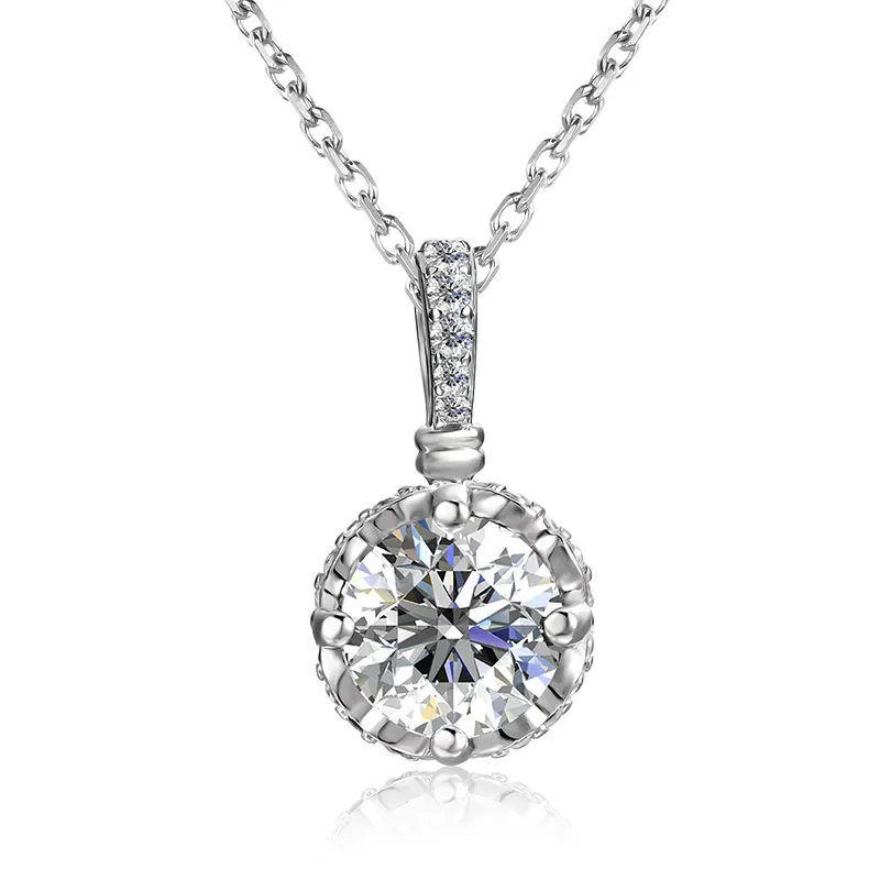 St.Claire Vvs Necklace Jewelry Custom Moissanite Pendant Moissanite Pendant Women Design White Gold 925 Sterling Silver Jewelry