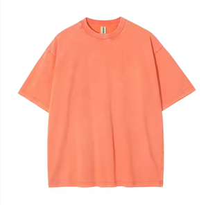 Camiseta de Manga Corta con Cuello Redondo para Hombre, Color Sólido, 100% Algodón Jersey, Corte Regular Informal, Diseño Liso - Product Image 2
