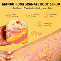 Gommage corporel OEM mangue et grenade - Gommage au sucre inspiré de la crème glacée à la mangue, exfoliant pour une peau lisse et éclatante