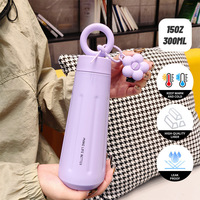 Aikeyi 304 Stainless Steel Vacuum Insulated Portable 450ml Cangkir Ramah Lingkungan dengan Isolasi Termal 6-12 Jam Desain Bunga Lucu untuk