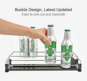 מארגן משקאות אוטומטי למקרר עם מדפים מתכווננים ודוחף פחיות סודה, מתאים לסופרמרקט - Product Image 3