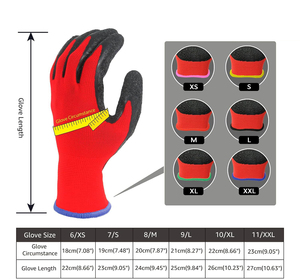 Factory Supply Firm Grip Wrinkled Latex Glove Anti Slip Wrinkled Latex Palm Coated Working Gloves - Product Image 5