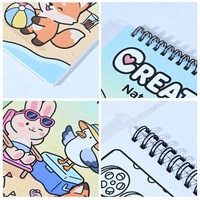 Livre de coloriage personnalisé en spirale pour enfants, papier à dessin épais offset, fournitures scolaires personnalisables pour activités enfantines