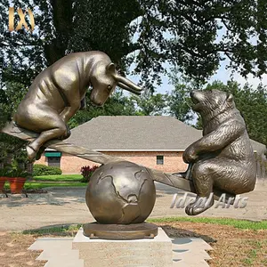 Tượng Gấu Bull Sân Vườn Kim Loại Ngoài Trời Nghệ Thuật Lý Tưởng Tượng Gấu Đồng Thau Kích Thước Cuộc Sống