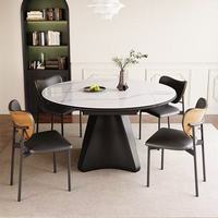 Table à manger ronde en métal moderne, durable et écologique, certifiée CE, avec 6 chaises, garantie 10 ans