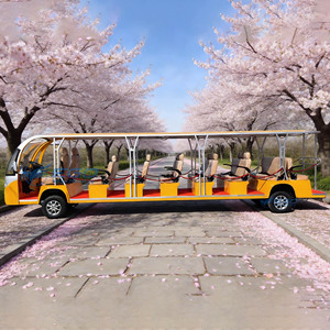Mini-bus électrique touristique jaune 23 places, idéal pour les usines et aéroports – Véhicule de tourisme panoramique très demandé - Product Image 2