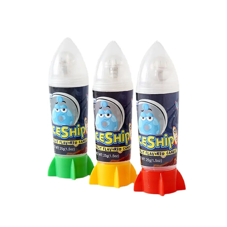 لعبة من البلاستيك على شكل سفينة الفضاء ، على شكل فاكهة ، حلوى ، صاروخ ، حلوى ، موزع صاروخ ، حلوى مخصصة