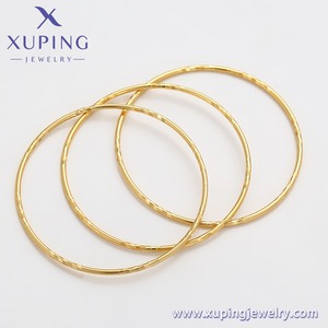 Xuping gioielli all'ingrosso Arabia Saudita Dubai moda rame 24k placcato in oro gioielli impilamento semplice braccialetto da donna - Product Image 4
