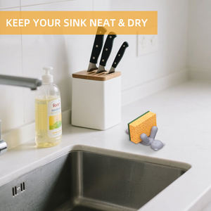 2025 nuovo arrivo porta spugna in Silicone antiscivolo draiabile e salvaspazio Organizer da cucina per lavello - Product Image 5
