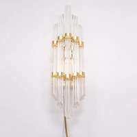Applique murale LED sculpturale Art Déco moderne, en laiton et cristal de luxe, pour salon, salle à manger, éclairage d'accentuation et de fond
