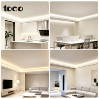 Profilé LED en aluminium en forme de U encastré pour plafond en plâtre et cloison sèche, canal de montage pour bande LED
