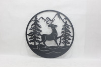 Décoration murale en métal découpé au laser, motif cerf de la forêt, style Art Déco, 26*60CM, pour cheminée de Noël, durable, décoration intérieure