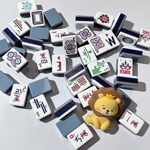 Jeu de tuiles de <span class=keywords><strong>mahjong</strong></span> américain sur mesure à 4 couches, modèle bleu, tuiles en acrylique, 160 cartes, jeu élégant de tuiles de <span class=keywords><strong>mahjong</strong></span> - Product Image 1