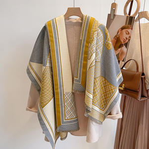 Écharpe en coton double face de style coréen luxueuse Élégante longue écharpe d'hiver à motifs géométriques Style traditionnel Princesse Misi - Product Image 2