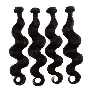 China Supplier Factory Price Double Drawn 100% Remy Hair Extension Body Wave Black Color Raw Brazilian Virgin Bundle Hair