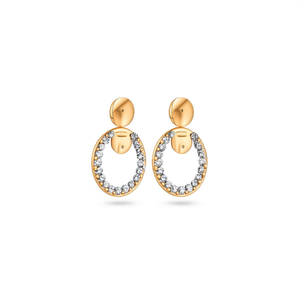<b>Crystal</b> <b>Earrings</b> 316L Stainless Steel PVD Gold Plating Sustainable Resistant <b>Stud</b> Hoop Design - Product Image 2