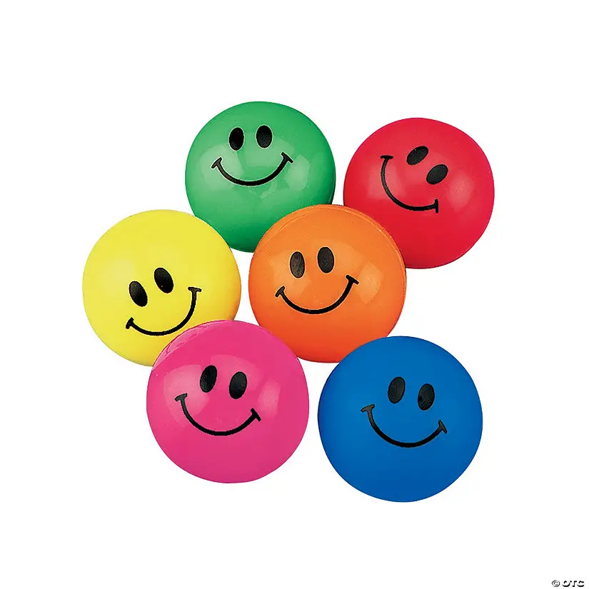 144 Glow In The Dark Smiley Face Emoji Bouncy Super Balls Vending machine Bounce 