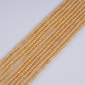 Cadena de Perlas Planas Blancas de 3.5-4mm de Zhuji, Perlas Barrocas Naturales de Agua Dulce para Hacer Collares, Perlas Sueltas en Forma de Patata - Product Image 3