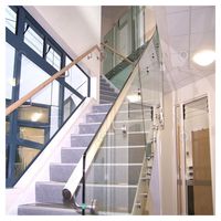 Rampe d'escalier moderne en acier inoxydable avec verre, résistante à la rouille et à l'eau, installation facile pour usage commercial et résidentiel