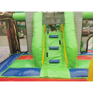 8x7m grand <span class=keywords><strong>parc</strong></span> d'amusement gonflable de terrain de jeu de thème de zoo d'intérieur avec le parcours d'obstacles de glissière n pour des centres de jeu gonflables d'enfants - Product Image 4