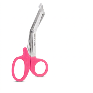 Ciseaux médicaux pour traumatismes, rose, 14,5 cm, acier inoxydable, pointe arrondie angulaire, pour urgences chirurgicales, hôpitaux, manuels, certifiés CE - Product Image 1