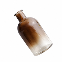 BOXUN BX-AGD230 Bouteille diffuseur en verre vide dégradé ambré de 230 ml, emballage rond pour parfum d'intérieur, sans bâtonnets ni bouchon