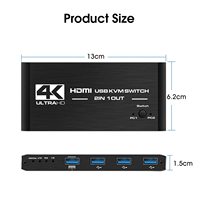 Commutateur KVM HDMI 4K 60Hz 2 ports 2 entrées 1 sortie, commutateur USB 4K 60Hz 2x1, commutateur HDMI 2.0 pour PC, ordinateur portable, moniteur, clavier, souris
