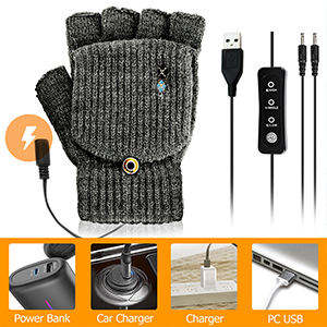 Men and Women's Winter <b>Warm</b> Laptop <b>Gloves</b> with USB Heated Hands Full-Arm Heated Mittens - Product Image 2
