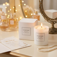 Bougie parfumée de luxe beige en forme de pivoine, pot en verre blanc, cire de soja florale 3D, aromathérapie, style crémeux minimaliste, décoration d'intérieur, cadeau