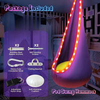 Vente en gros en usine balançoire pour enfants siège hamac en nylon balançoire avec lumière LED et coussin gonflable pour l'extérieur